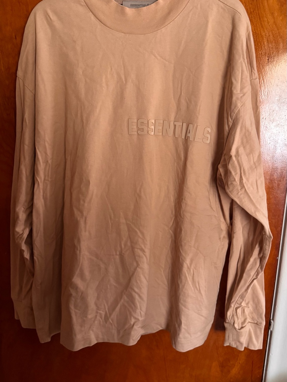 Essentials Long Sleeve Logo Shirt — Beige/Tan
